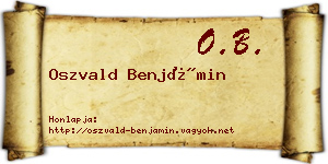 Oszvald Benjámin névjegykártya